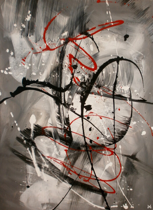 Painting titled "Carbonium - Abstrac…" by Davidian Gotis Abstraction Abstraite, Original Artwork, Acrylic