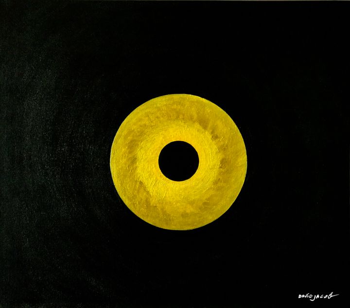 Schilderij getiteld "Trou noir" door David Jacob, Origineel Kunstwerk, Acryl