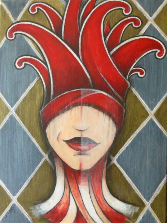 Painting titled "Le fou" by David Latarge, Original Artwork, Acrylic