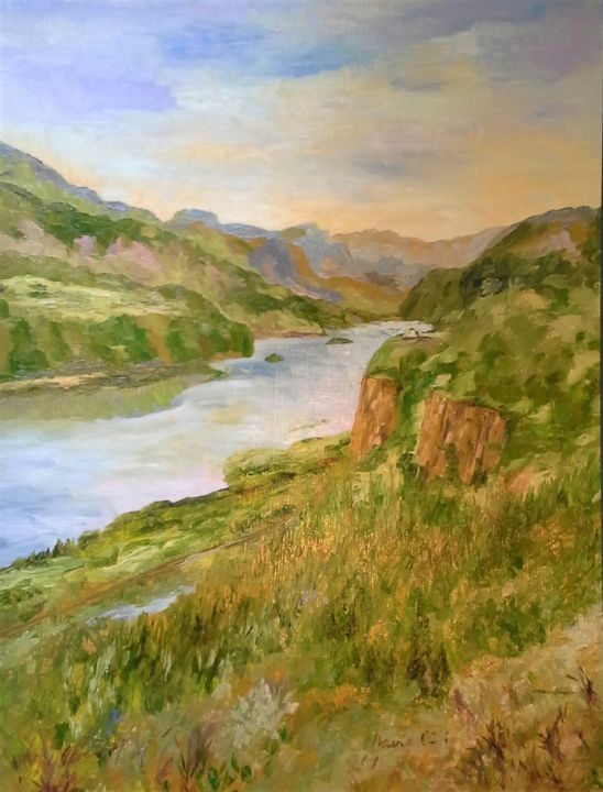 "RIVER GORGE" başlıklı Tablo David Cade tarafından, Orijinal sanat, Petrol