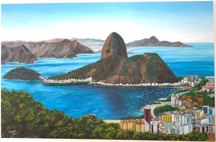 Malerei mit dem Titel "Rio de Janeiro -…" von David Lino, Original-Kunstwerk, Öl