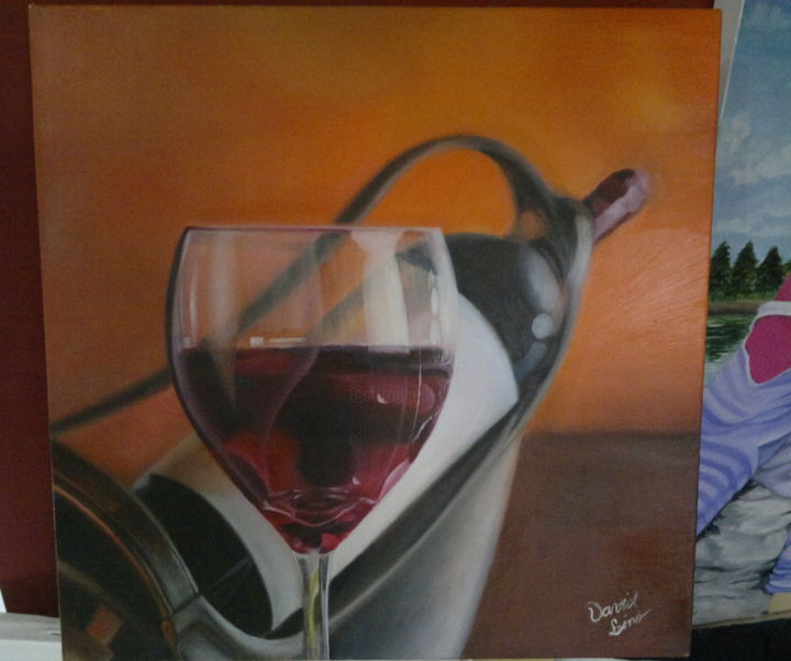 Painting titled "Painting - Glass of…" by David Lino, Original Artwork, Oil