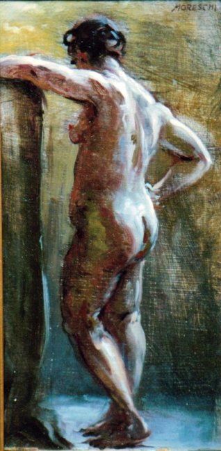 Peinture intitulée "Female Nude" par David Moreschi, Œuvre d'art originale