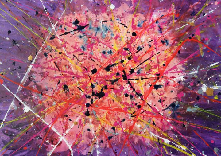 Pittura intitolato "Occhio cosmico" da David Phoenix, Opera d'arte originale, Acrilico