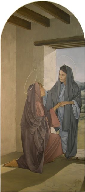 Malerei mit dem Titel "Visitación" von David Pastor Corbí, Original-Kunstwerk