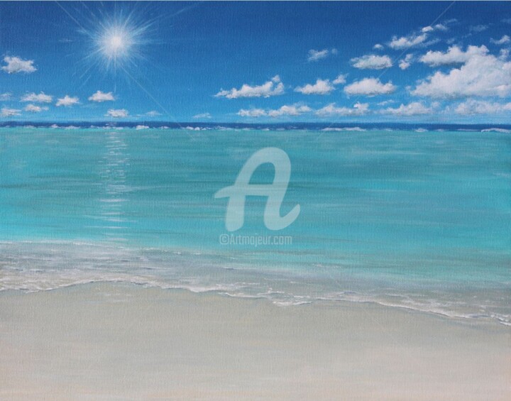 Pintura titulada "Sea painting "Atoll…" por David Quant, Obra de arte original, Acrílico