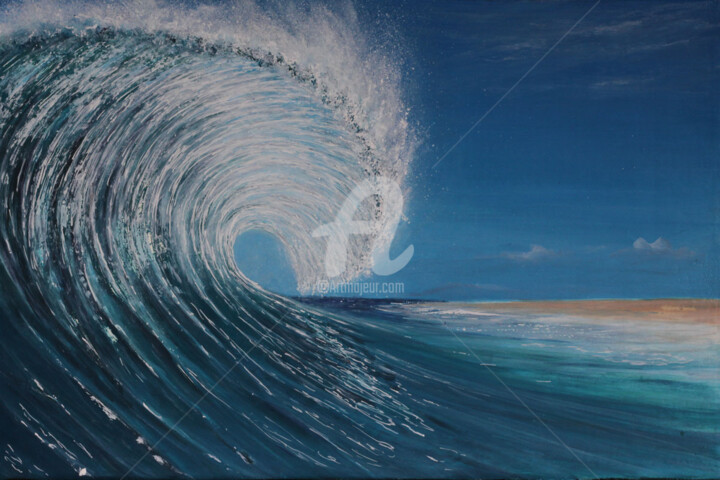 Peinture intitulée "Peinture vague "Lum…" par David Quant, Œuvre d'art originale, Acrylique