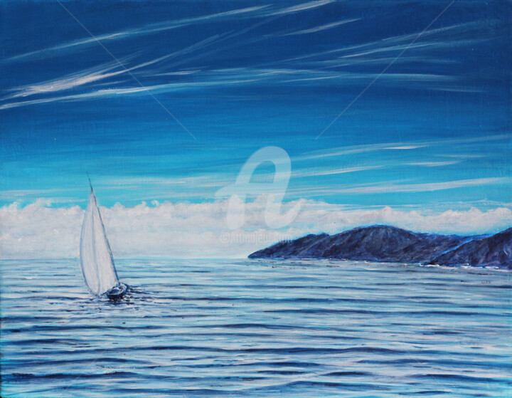 Pintura titulada "Peinture marine "La…" por David Quant, Obra de arte original, Acrílico
