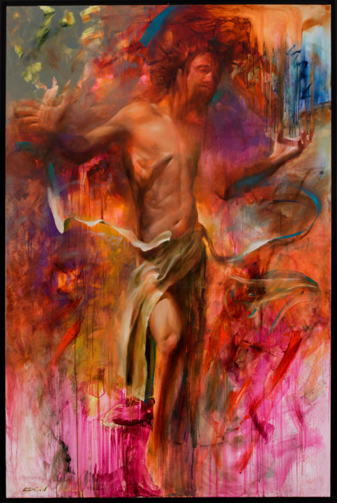 Painting titled "krisztus-01-02-03.j…" by Norbert David, Original Art,
