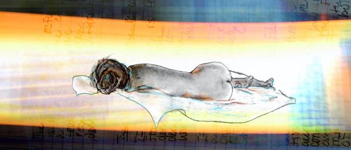 Digitale Kunst getiteld "Nude Study #6" door David Timoney, Origineel Kunstwerk
