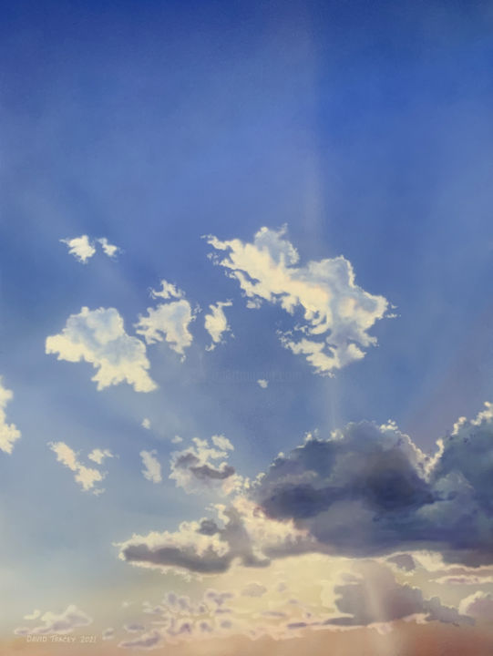 Painting titled "Warm Light, Cool Air" by David Tracey, Original Art, Acrylic Mounted on Stretcher frame