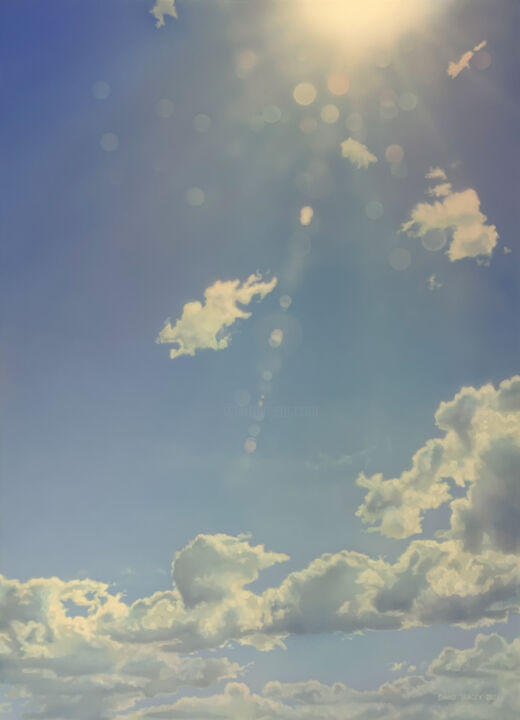 Peinture intitulée "Sun Above, Cloud Be…" par David Tracey, Œuvre d'art originale, Acrylique Monté sur Châssis en bois