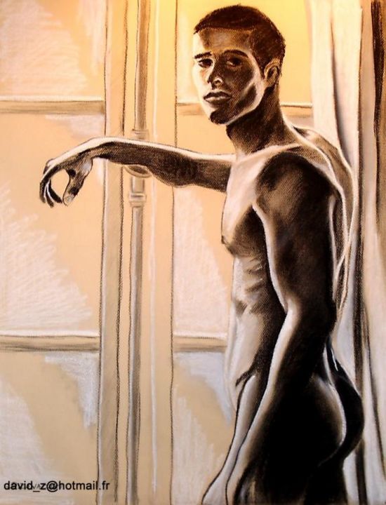Malarstwo zatytułowany „Sunny window” autorstwa David Za, Oryginalna praca, Olej