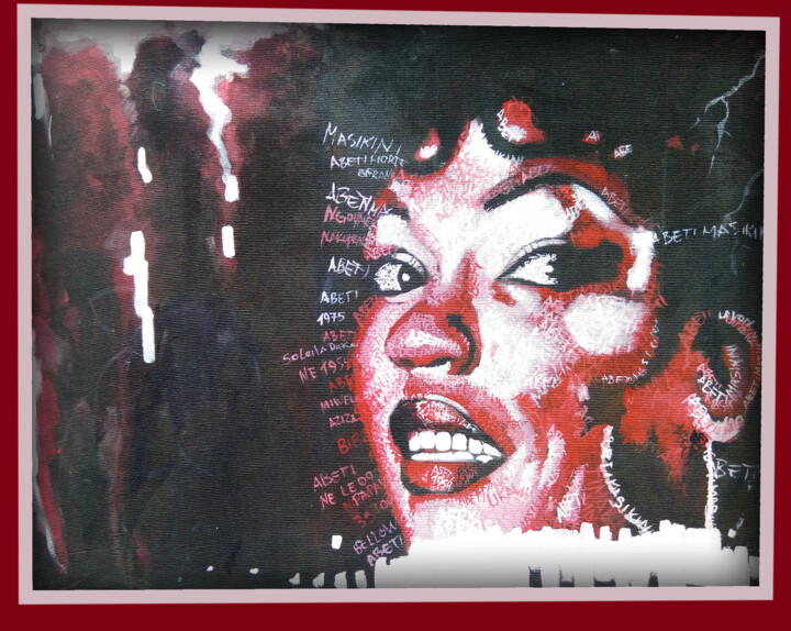 Painting titled "Masikini" by Dav Okito, Original Art, Acrylic