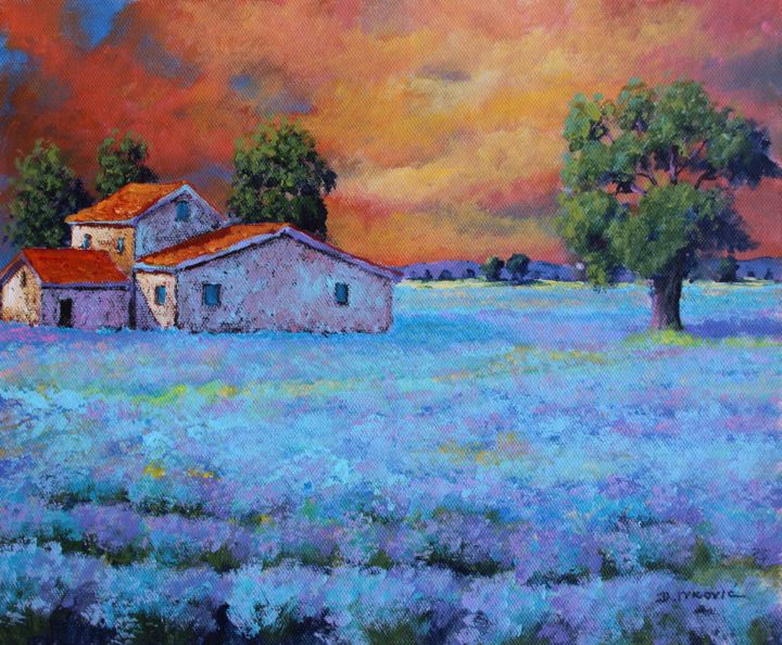 Картина под названием "Landscape" - Davor Ivković, Подлинное произведение искусства, Акрил
