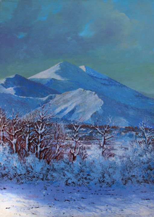 Pintura intitulada "Winter scene 6" por Davor Ivković, Obras de arte originais, Acrílico