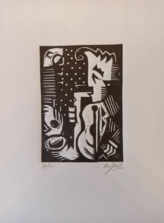 Gravures & estampes intitulée "Jazz" par Davor Keskec, Œuvre d'art originale, Sérigraphie
