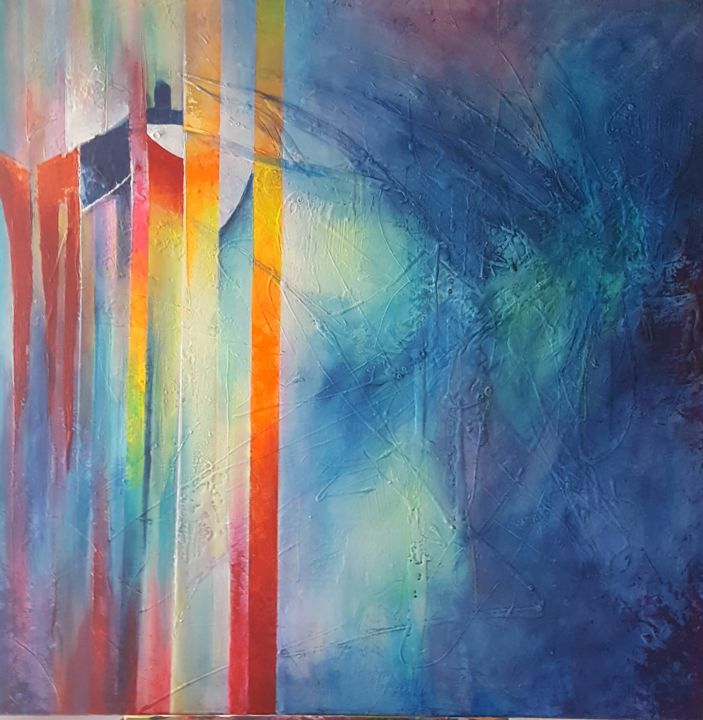 Peinture intitulée "Eriger" par Aurore Thomas, Œuvre d'art originale, Acrylique