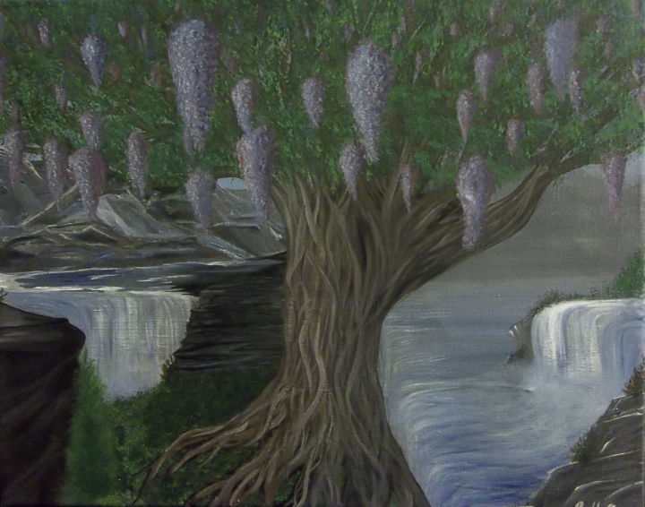 Peinture intitulée "Wisteria Fantasy" par Dawn Radloff, Œuvre d'art originale, Acrylique