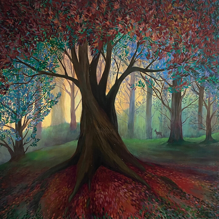 Painting titled "Autumnal Spirits" by Dawn Rodger, Original Artwork, Oil