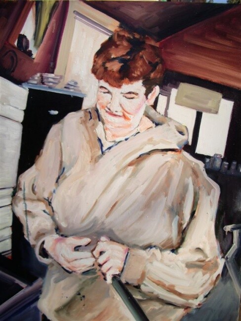 Painting titled "Pat" by Dawn Saunders Dahl, Original Artwork