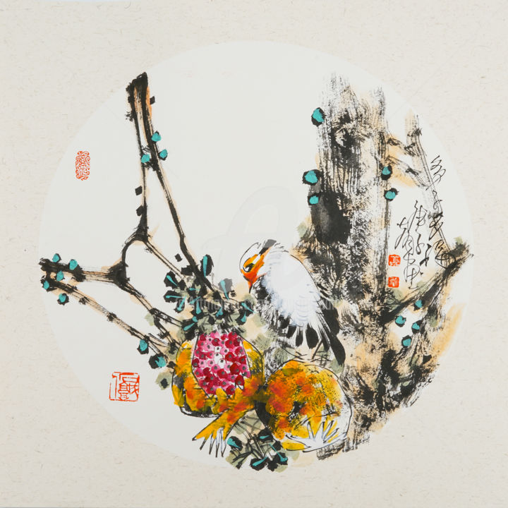 Painting titled "Fertility and fortu…" by Dayou Lu, Original Artwork, Pigments