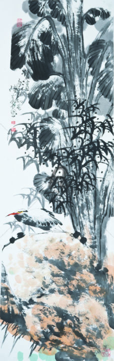 Painting titled "Freshing 双清 （No.190…" by Dayou Lu, Original Artwork, Pigments
