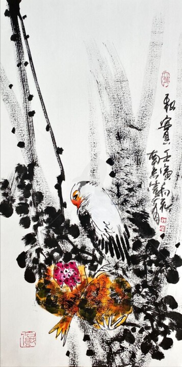 Pintura intitulada "Harvest time in the…" por Dayou Lu, Obras de arte originais, Pigmentos