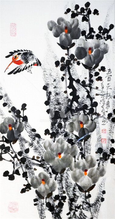 Malerei mit dem Titel "Spring story 春天故事 （…" von Dayou Lu, Original-Kunstwerk, Pigmente