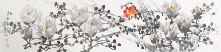 Malerei mit dem Titel "Pure clean 洁 （No.F1…" von Dayou Lu, Original-Kunstwerk, Pigmente