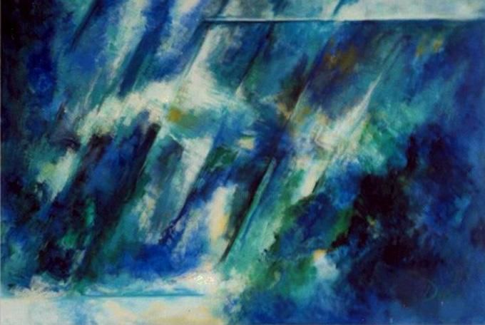 Pintura intitulada "BLUE VIBRATIONS" por Dayse Diaz, Obras de arte originais