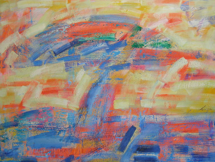 Peinture intitulée "Under a sprawling t…" par Viktor Deisun, Œuvre d'art originale, Huile