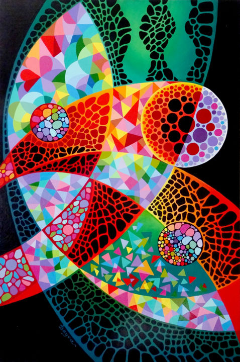 Peinture intitulée "Papillon" par Dayva, Œuvre d'art originale, Acrylique