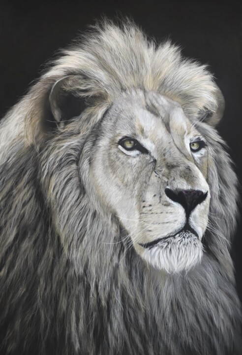 제목이 "Lion pastel paintin…"인 그림 Deimante Bruzguliene로, 원작, 파스텔