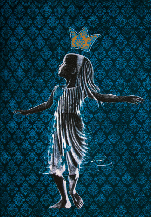 Peinture intitulée "LITTLE DANCING QUEEN" par Db Waterman, Œuvre d'art originale, Acrylique Monté sur Châssis en bois