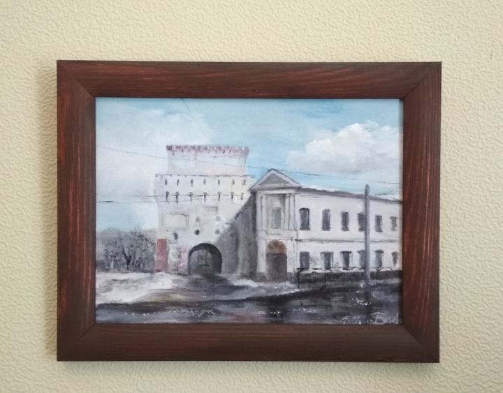 Картина под названием "Знаменская башня" - Дмитрий Богословский, Подлинное произведение искусства, Масло