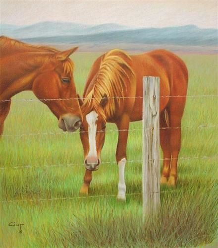 Painting titled "The Grass Isn't Alw…" by David Camp, Original Artwork, Oil