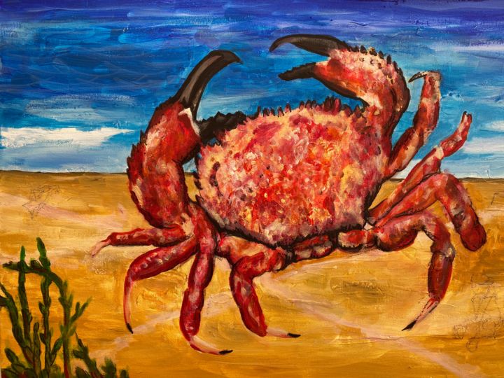 Pintura titulada "The Cromer Crab" por Digby Chacksfield, Obra de arte original, Acrílico
