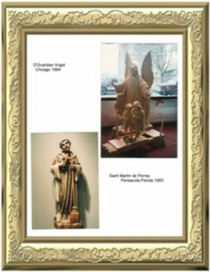 Sculpture titled "Angel and St.Martin…" by Rick Bagabaldo, Original Art,