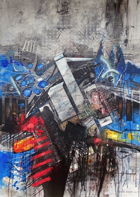 Peinture intitulée "LE MECANISME DE LA…" par Danny Dandin, Œuvre d'art originale, Acrylique Monté sur Châssis