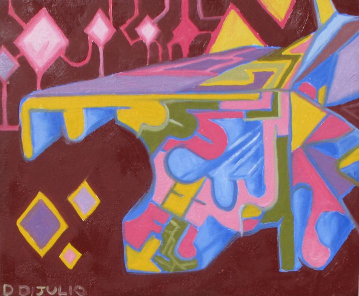 Ζωγραφική με τίτλο "Energetic Cross-Sec…" από Dominic Dijulio, Αυθεντικά έργα τέχνης, Λάδι