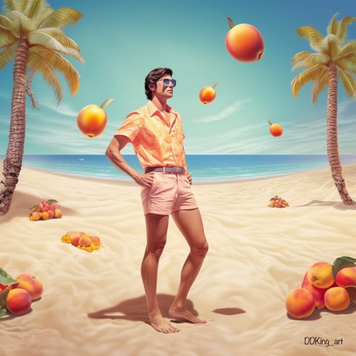 Arts numériques intitulée "Peaches" par Ddking, Œuvre d'art originale, Impression numérique
