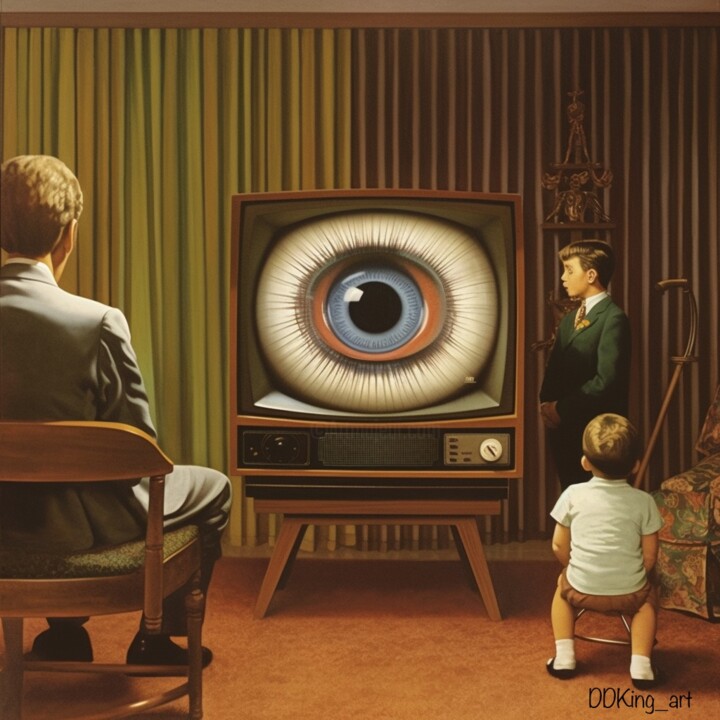 Digitale Kunst getiteld "Evil Eye" door Ddking, Origineel Kunstwerk, Digitale afdruk