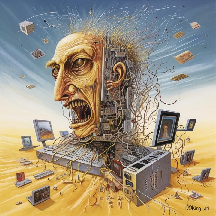 Digital Arts titled "The Brainwasher" by Ddking, Original Artwork, AI generated image