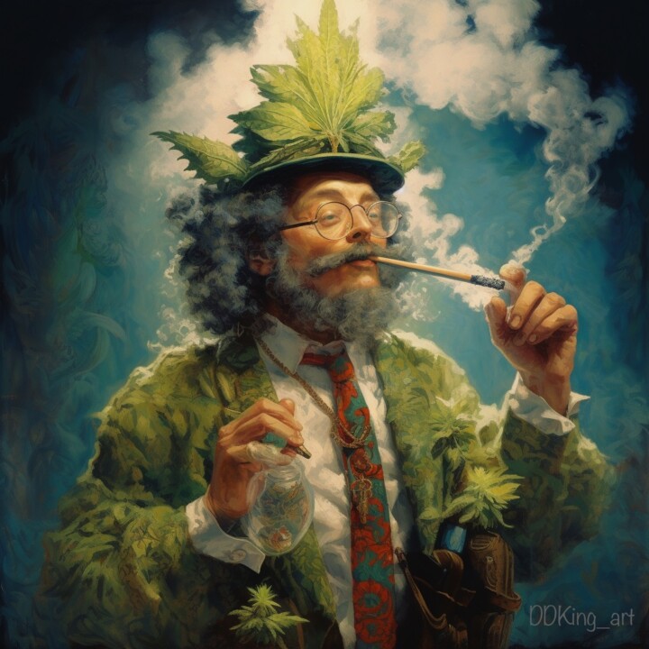 Digital Arts titled "Smoke The Weed" by Ddking, Original Artwork, Digital Print