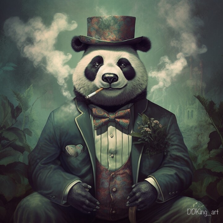 Arte digital titulada "Panda" por Ddking, Obra de arte original, Impresión digital