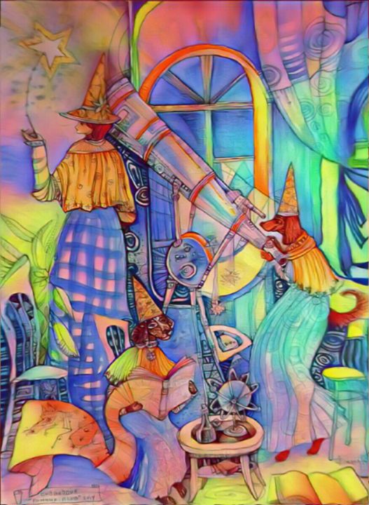 Рисунок под названием ""Астрономические со…" - Дарина Калявкина, Подлинное произведение искусства, Акварель