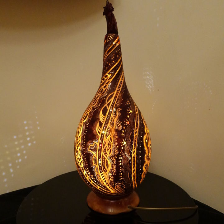Artesanía titulada "Designer lamp from…" por Julia Grass, Obra de arte original