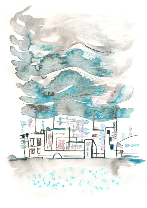 Σχέδιο με τίτλο "Weather. 25 October…" από Dea Lieotto, Αυθεντικά έργα τέχνης, Στυλό