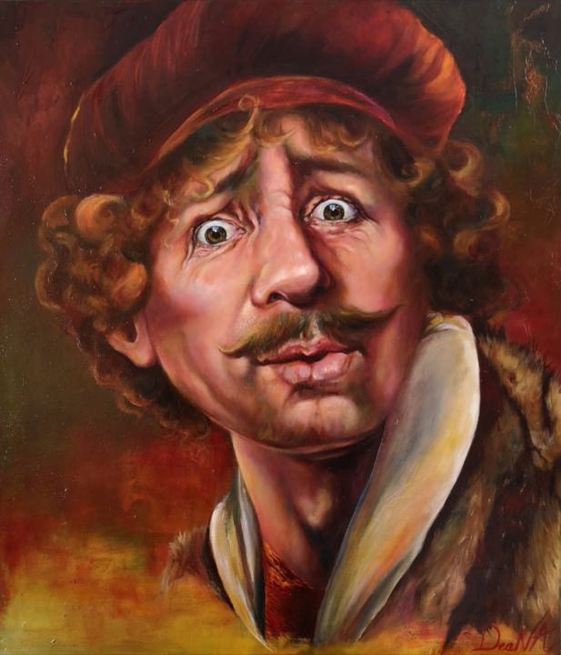 Peinture intitulée "Rembrandt 1" par Deana Lassooy, Œuvre d'art originale, Huile